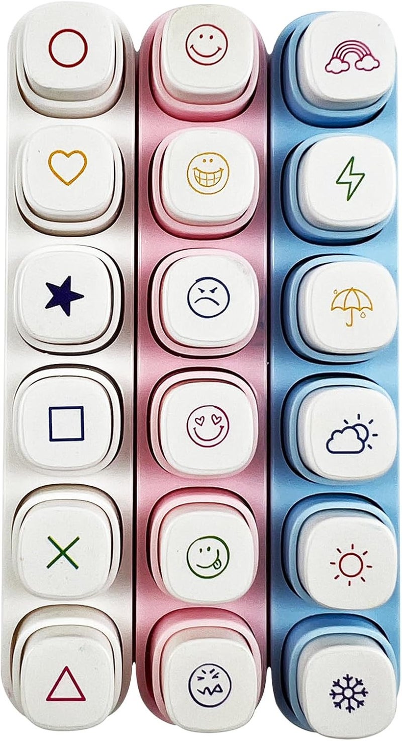 ZMLSED 6-in-1 Planner Stamp Set - Portable Emoji Bujo Weather Themes Stamps with Storage Case for Bullet Journal, Scrapbooking, Travel, Daily Planning -100mm x 15mm (3pcs) - Image 1